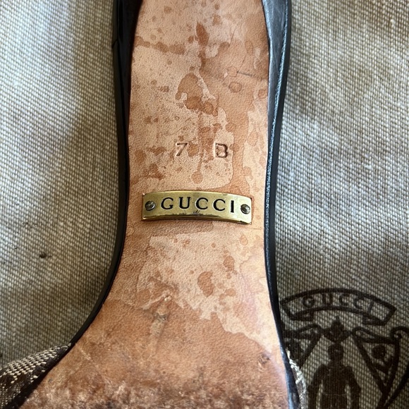 Vintage Gucci Brown Heeled Slides - Picture 2 of 7
